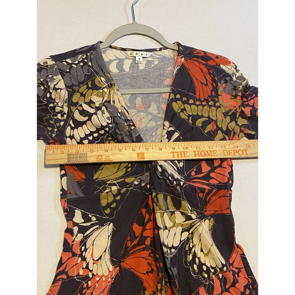 CAbi Women's Casual Cozy Midi Dress S Empire Waist Knit Butterfly Print Soft - Picture 12 of 15